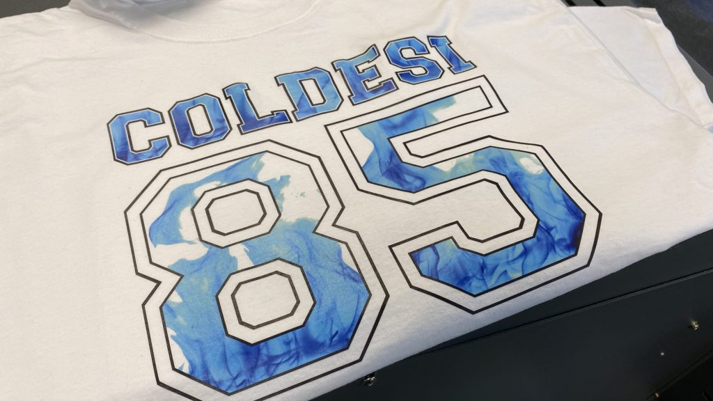 Sample shirts with team numbers