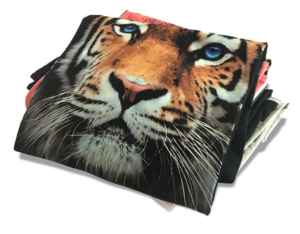 Stack of DTG printed samples