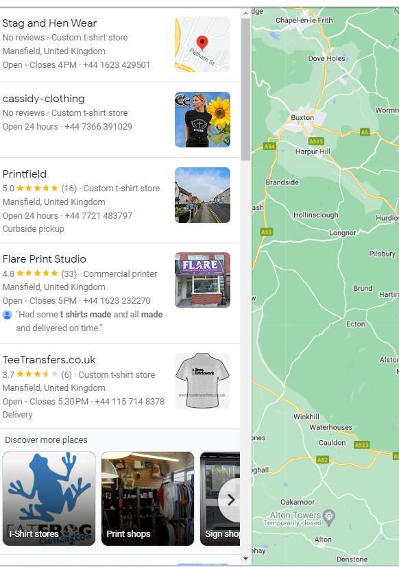 custom t-shirt business marketing on google