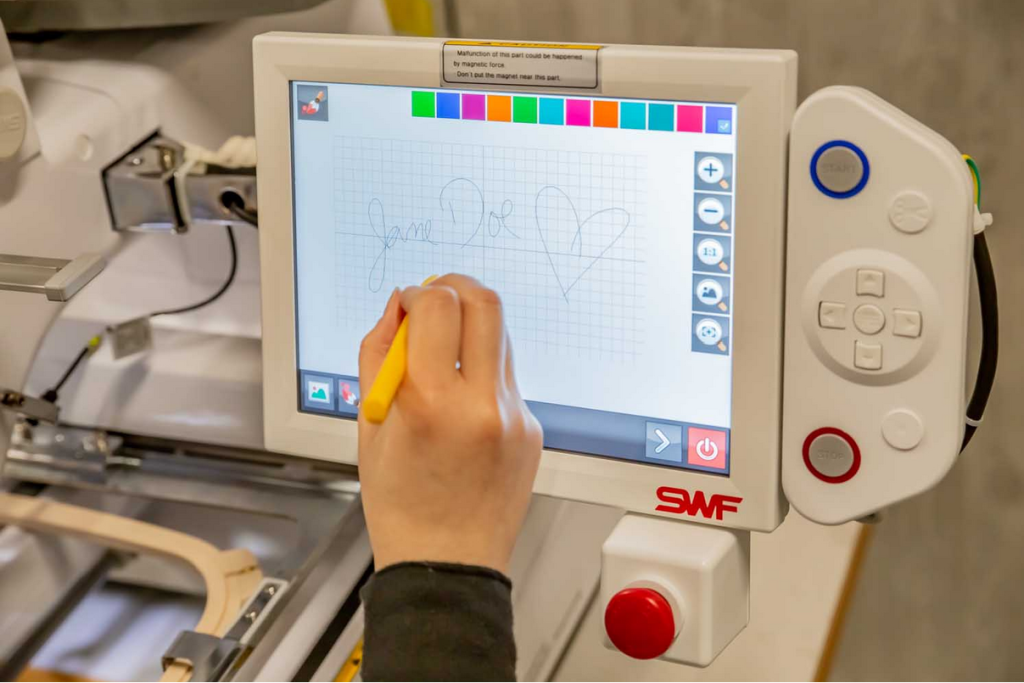SWF embroidery machine control panel - creating a design