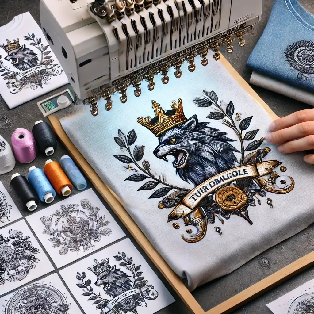 Happy customer wearing a custom embroidered jacket