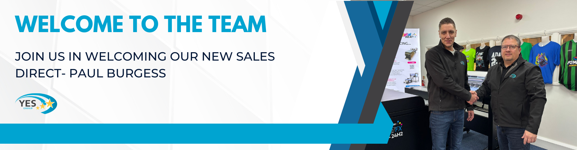 Welcome to the team - Join us in welcoming our New Sales Director - Paul Burgess, next to gents shaking hands