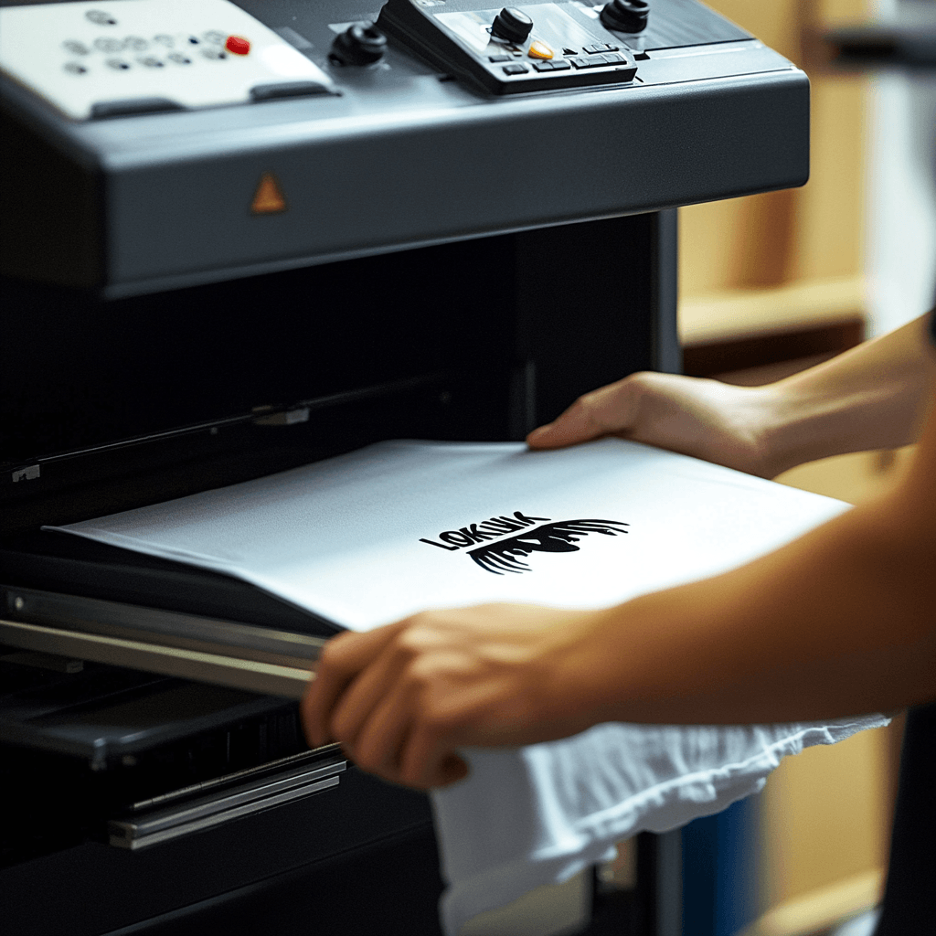 Close‑up of heat press machine in use