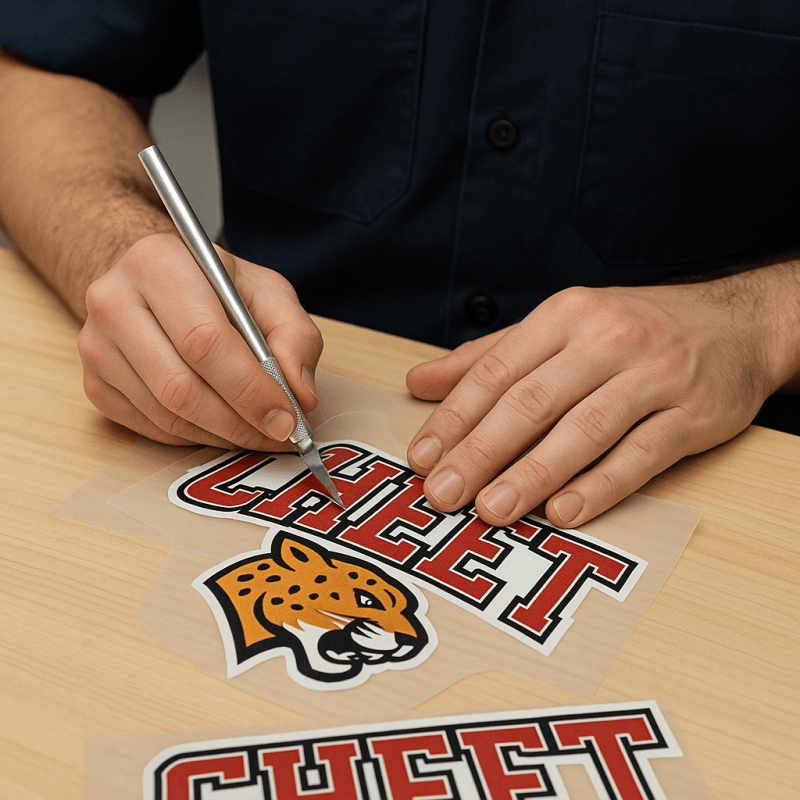 manually cutting transfers