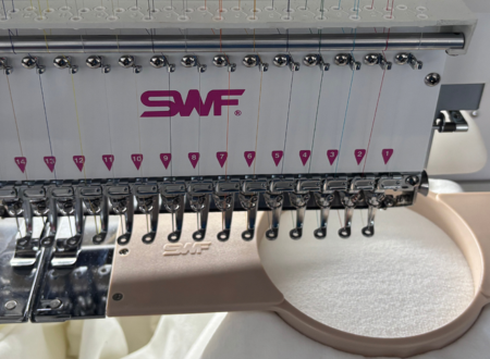 thread path embroidery close up