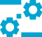 Two interlocking gears icon