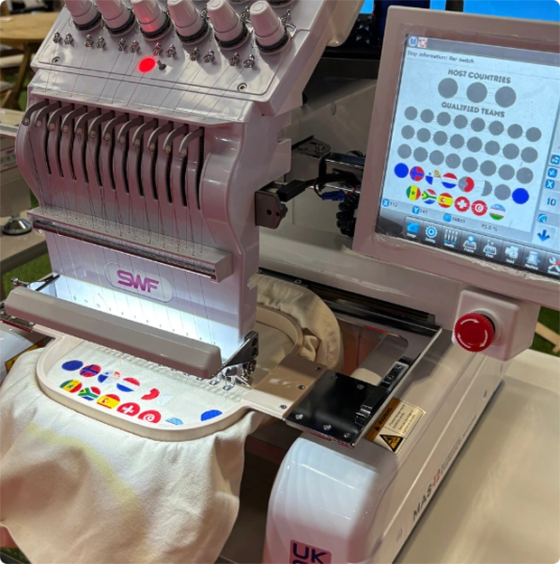 Embroidery machine with stabilizer